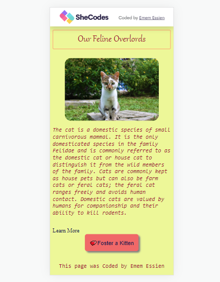 cat webpage